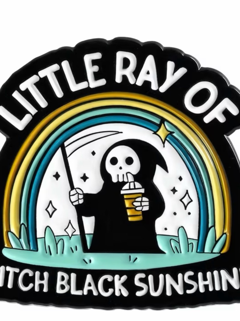 Little Ray of Pitch Black Sunshine Enamel Metal Pin